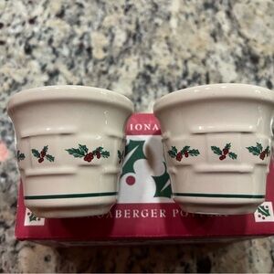Longaberger Holly Design Ceramic Cups
